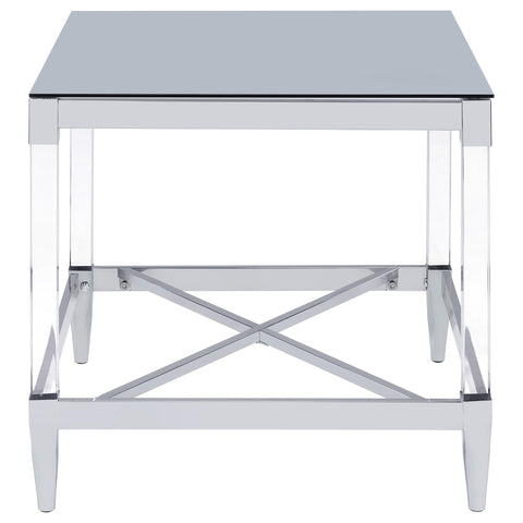 Massey 2-piece Square Coffee and End Table Set Chrome