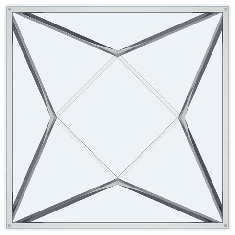 Dinard Square Glass Top Geometric End Table NickelNickel