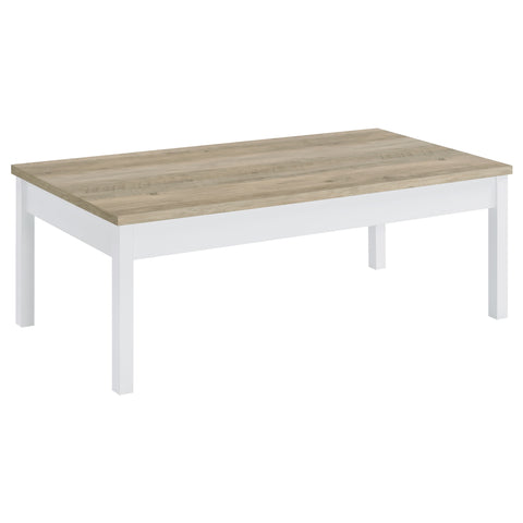Brodie 3-piece Coffee Table Set Distressed Pine and WhiteDistressed Pine