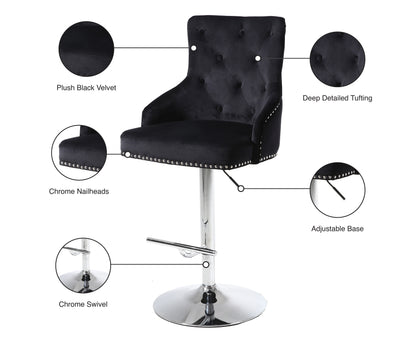 Mallina Black Velvet Adjustable Stool