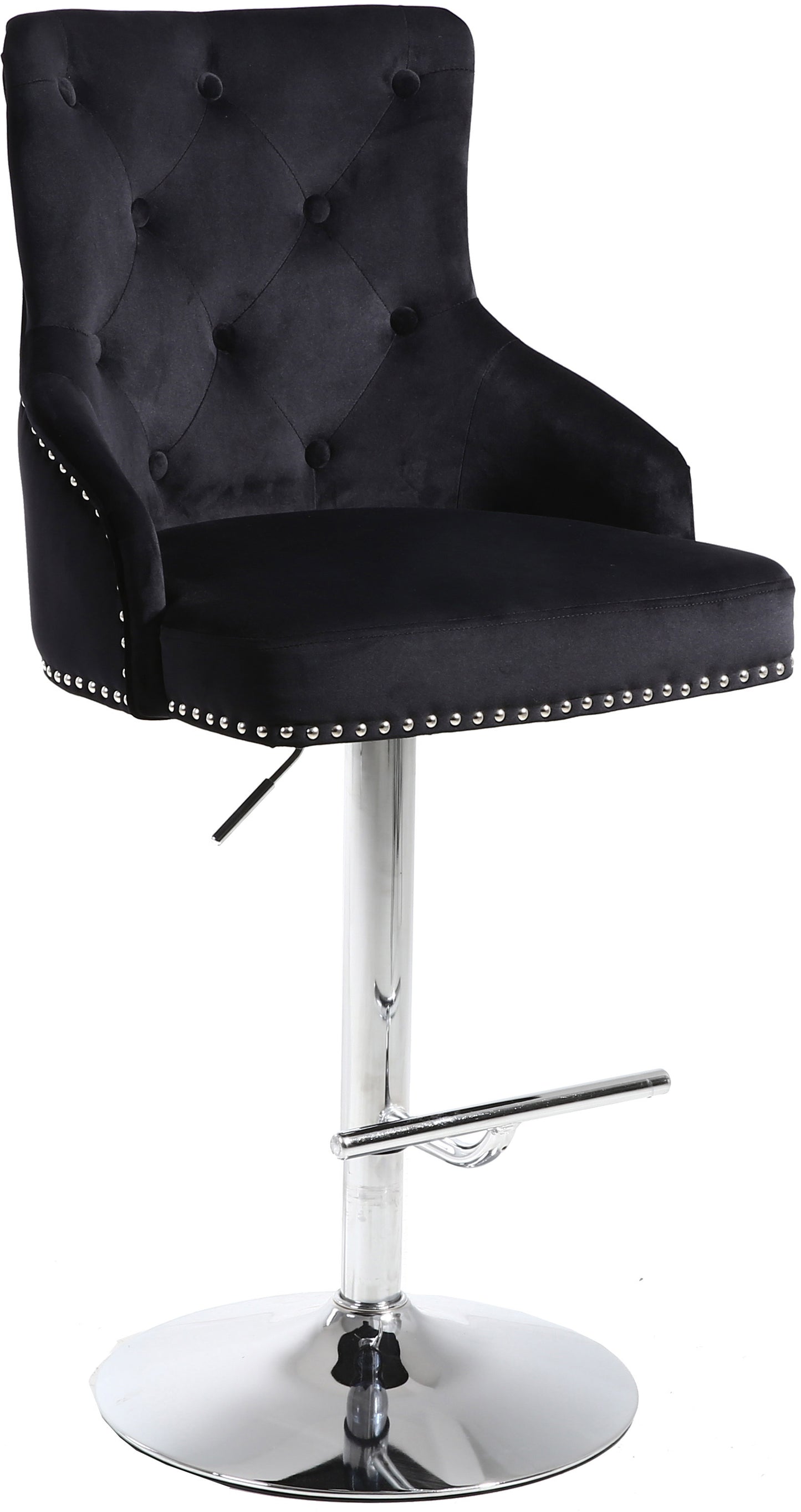 mallina black velvet adjustable stool