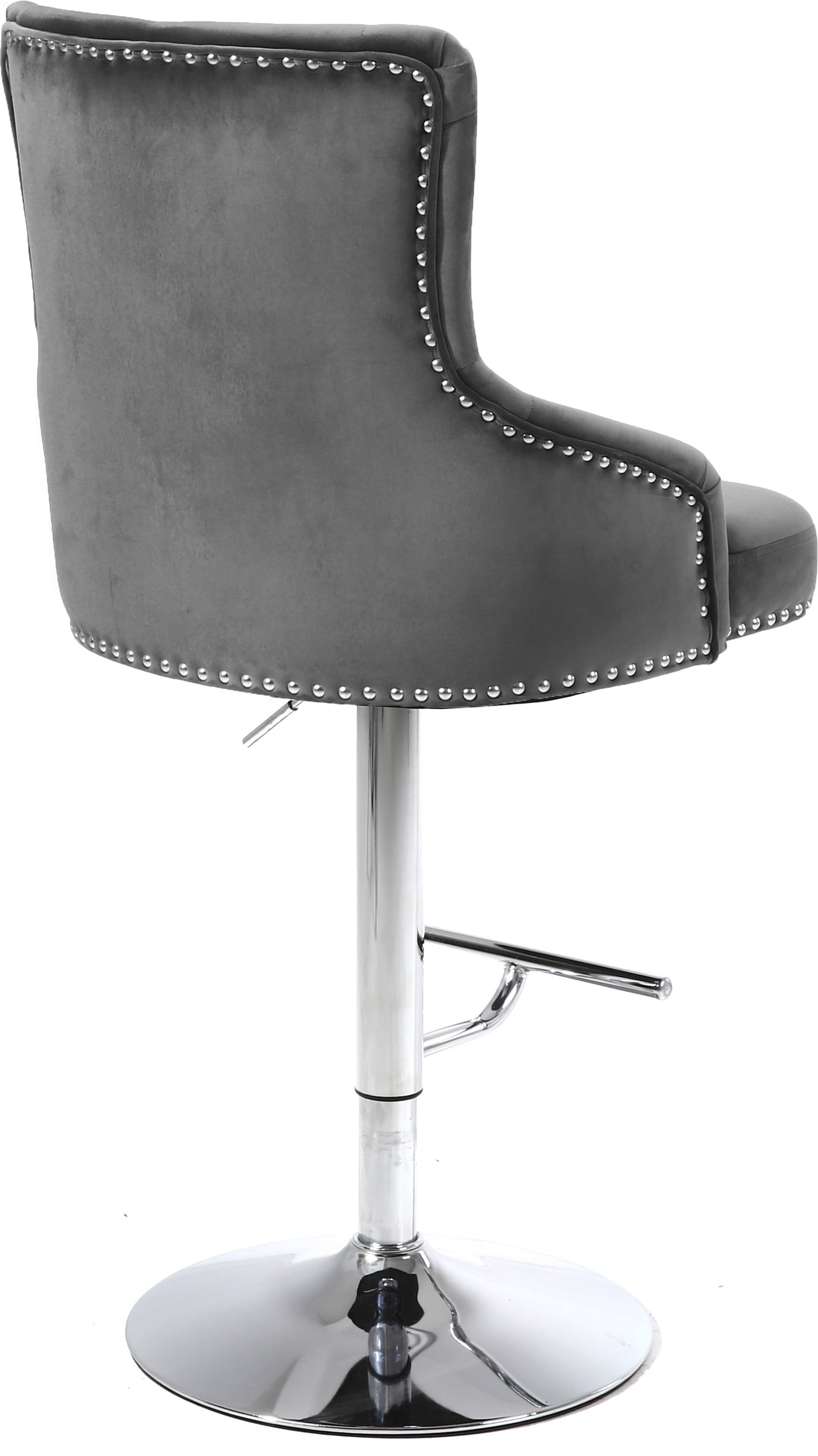 mallina grey velvet adjustable stool