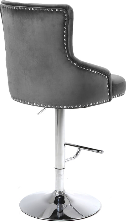 Mallina Grey Velvet Adjustable Stool