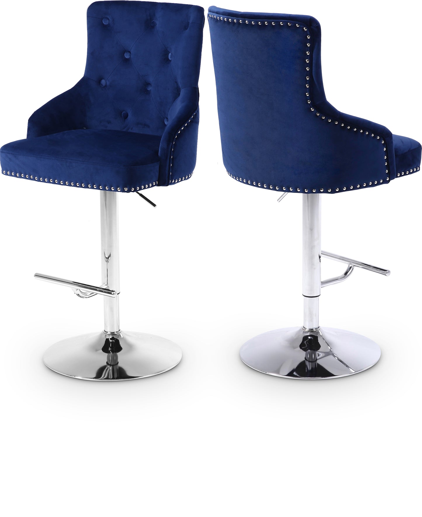 mallina navy velvet adjustable stool