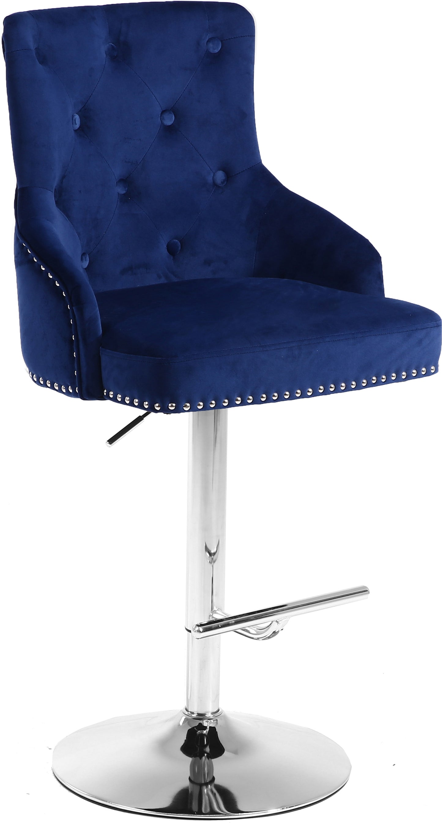 mallina navy velvet adjustable stool