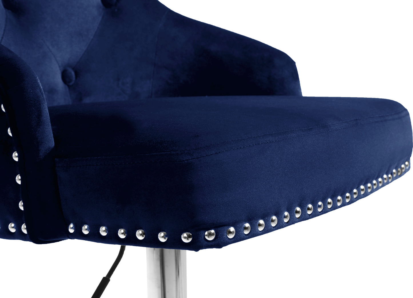 mallina navy velvet adjustable stool