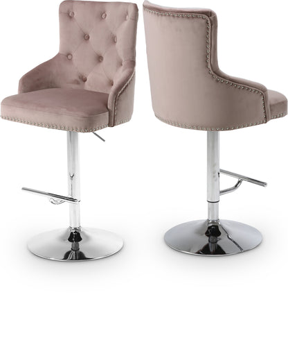 Mallina Pink Velvet Adjustable Stool