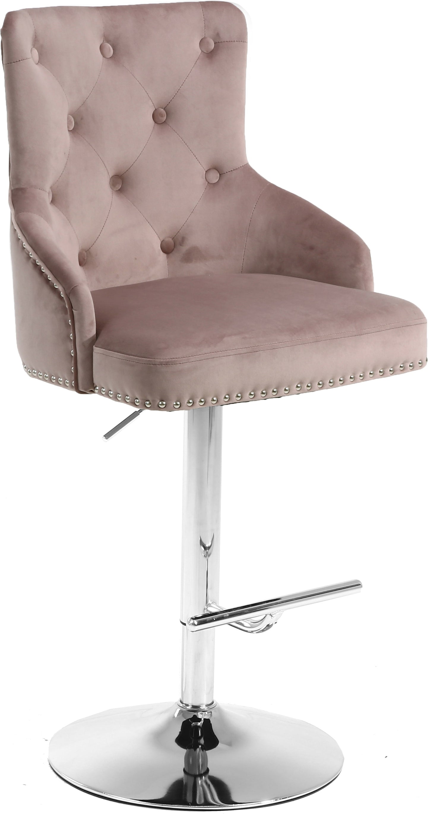 mallina pink velvet adjustable stool