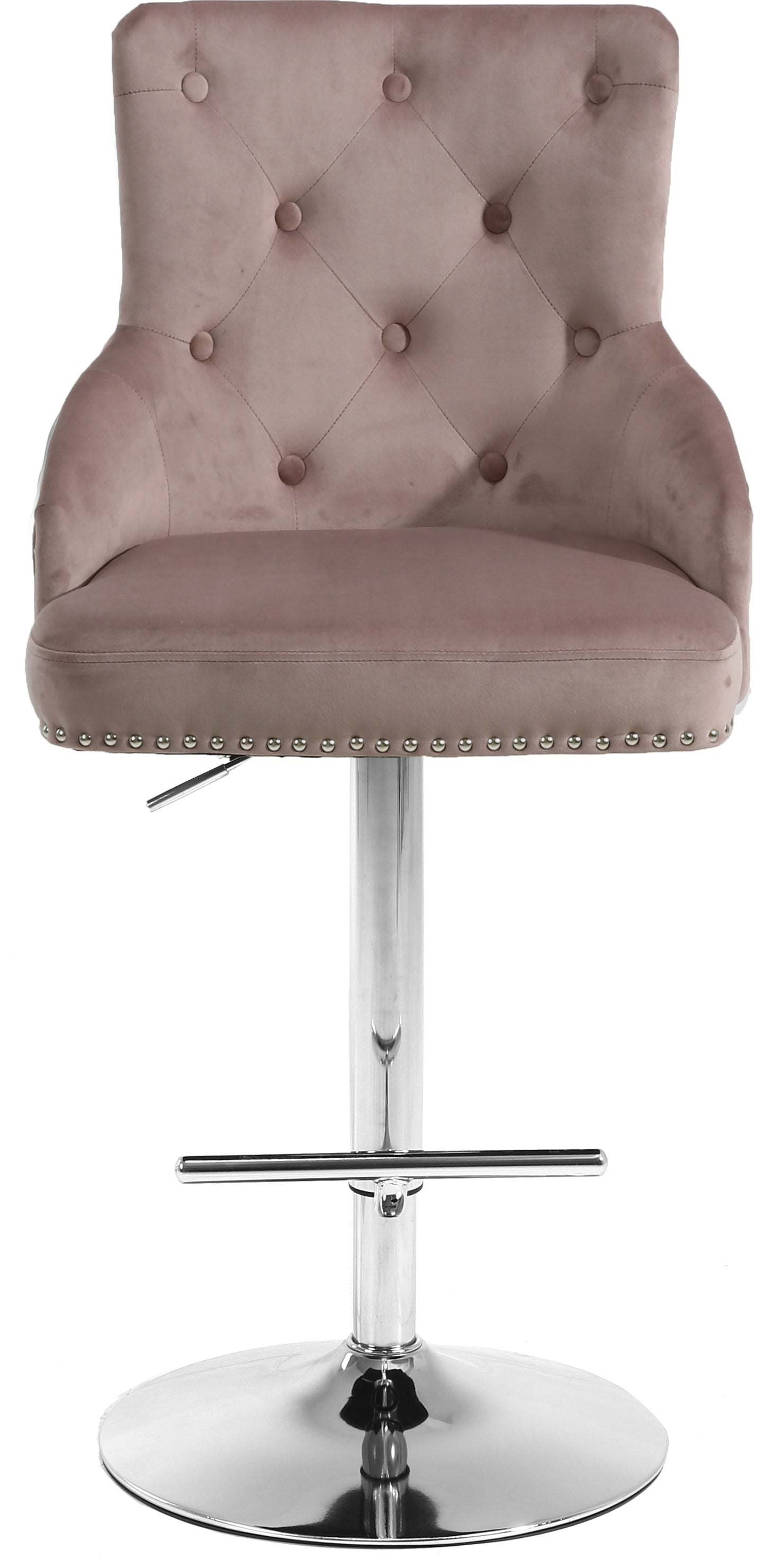 mallina pink velvet adjustable stool