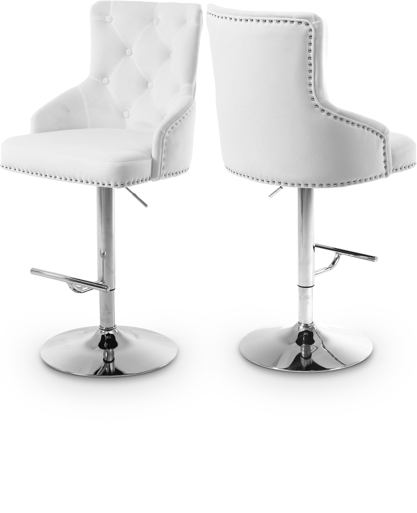 mallina white velvet adjustable stool