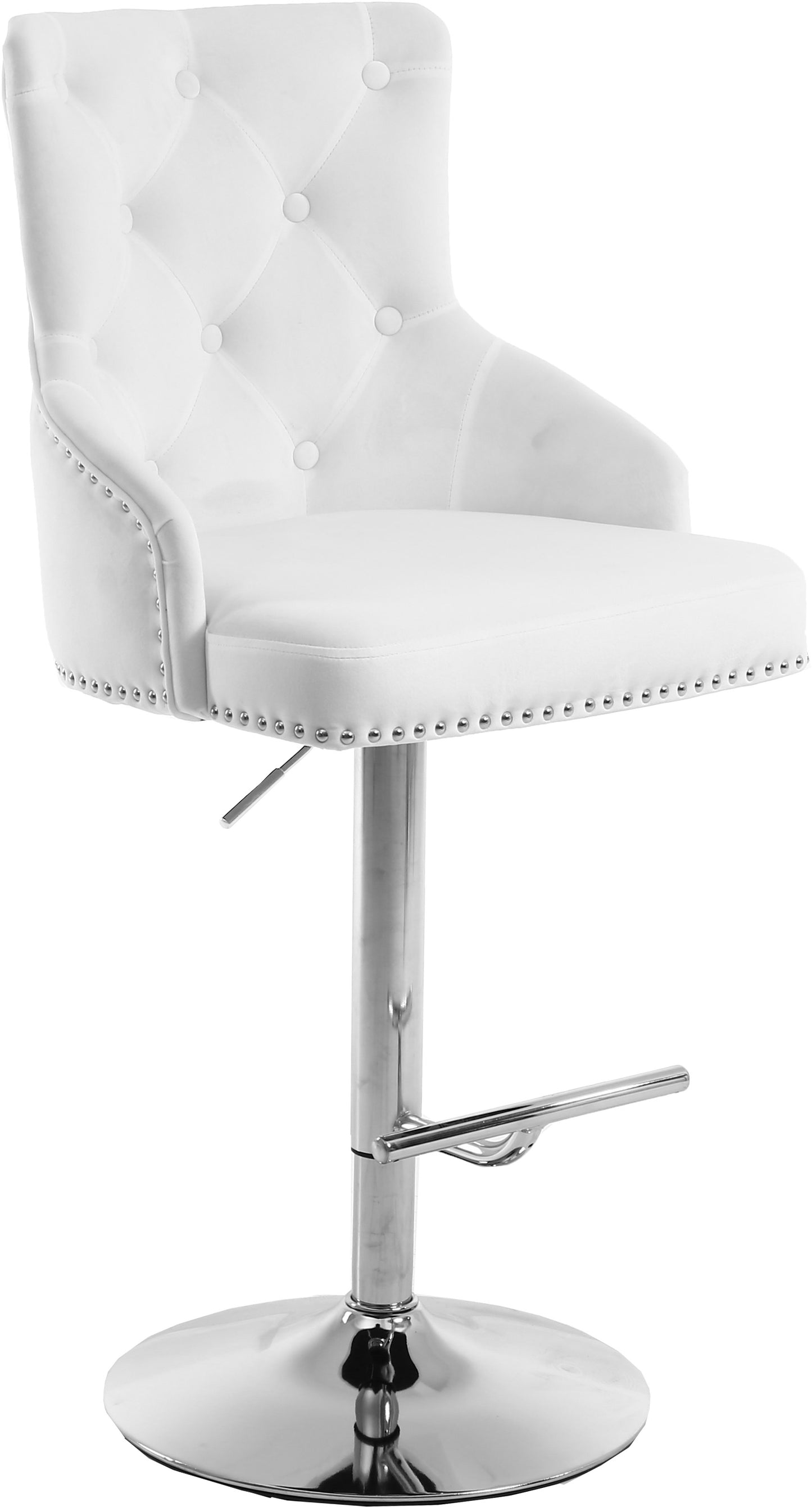 mallina white velvet adjustable stool