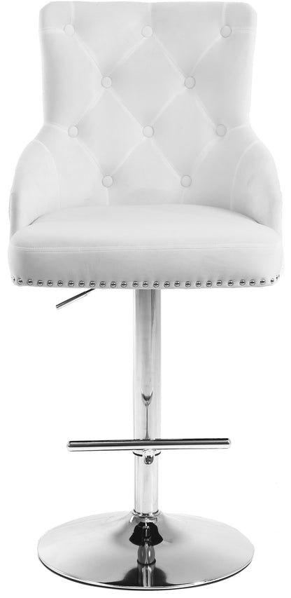 Mallina White Velvet Adjustable Stool