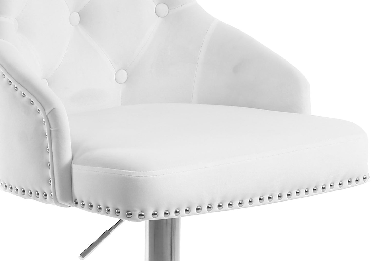 mallina white velvet adjustable stool