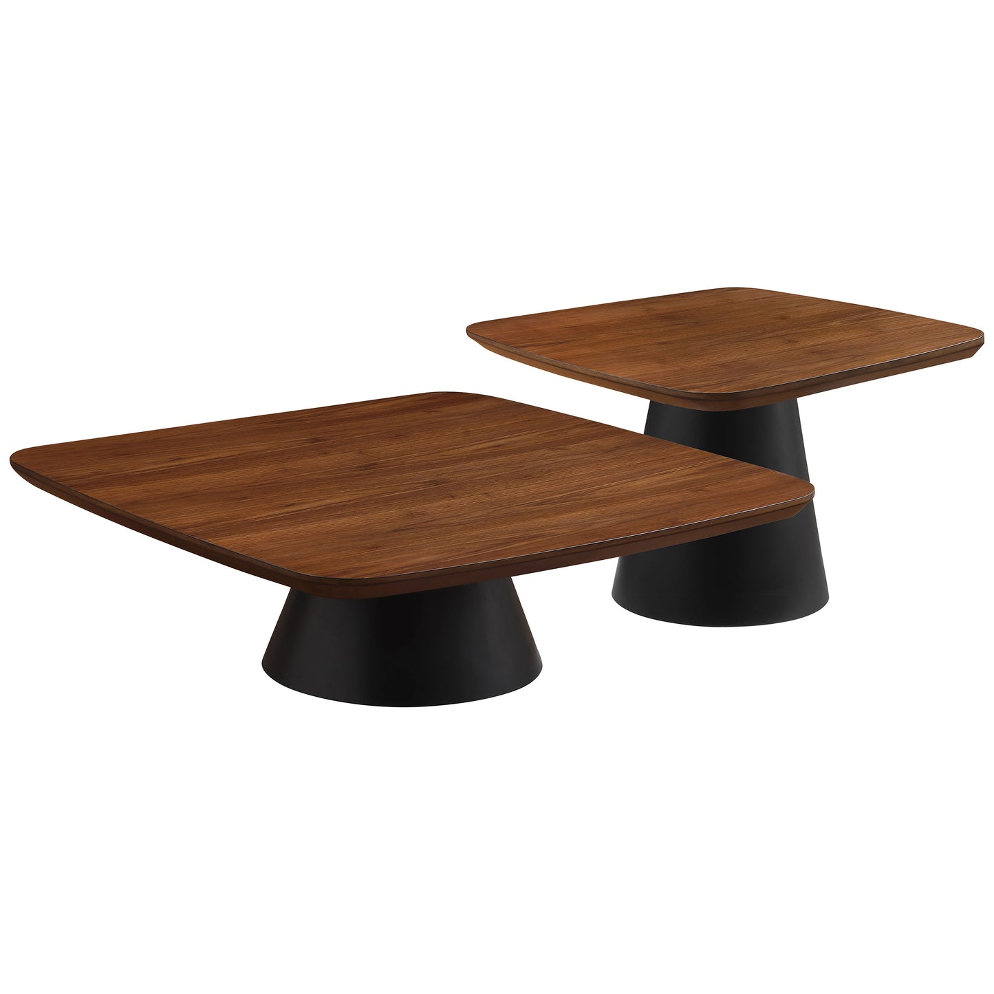 morena 2-piece coffee table set walnut and blackwalnut