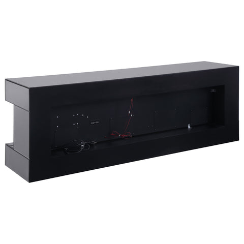Fenwick 71" TV Stand with Visual Flame Box Grey MirrorGrey