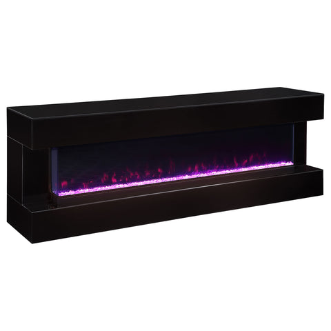 Fenwick 71" TV Stand with Visual Flame Box BlackBlack