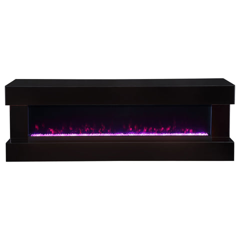 Fenwick 71" TV Stand with Visual Flame Box BlackBlack