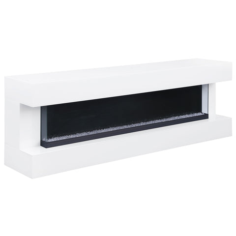 Fenwick 71" TV Stand with Visual Flame Box WhiteWhite