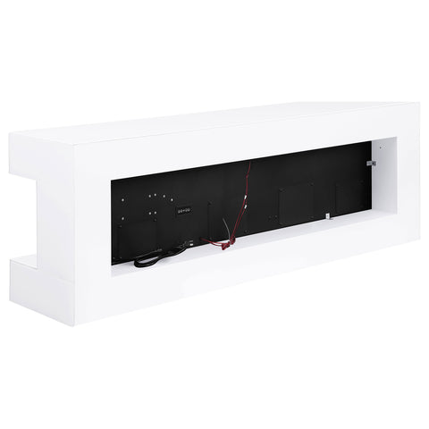 Fenwick 71" TV Stand with Visual Flame Box WhiteWhite