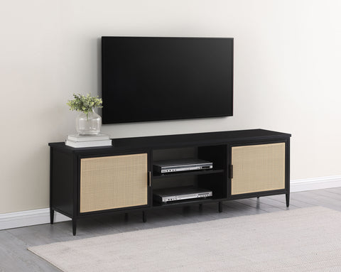 Sanger 2-door 70-inch Metal TV Stand Media Console BlackBlack