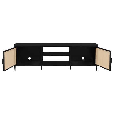 Sanger 2-door 70-inch Metal TV Stand Media Console BlackBlack