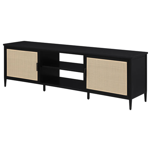 Sanger 2-door 70-inch Metal TV Stand Media Console BlackBlack