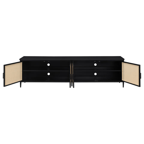 Sanger 4-door 78-inch Metal TV Stand Media Console BlackBlack