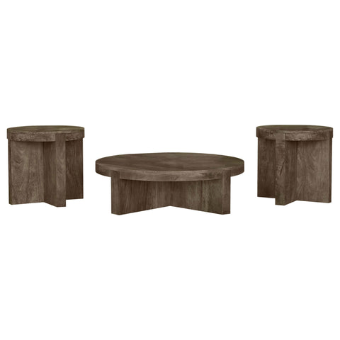 Brunson 3-piece Solid Wood Coffee and End Table Set Brown