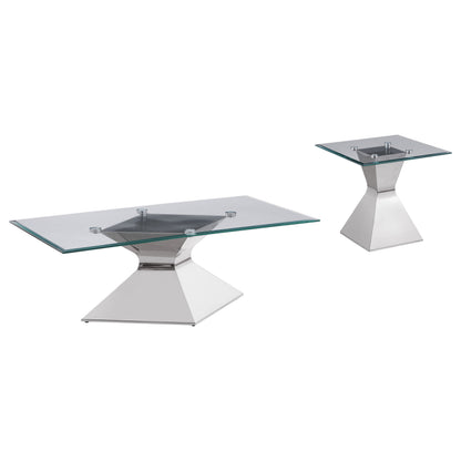 Mulberry 2-piece Rectangular Coffee and End Table Set Chrome
