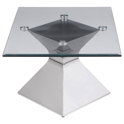 Mulberry 2-piece Rectangular Coffee and End Table Set Chrome