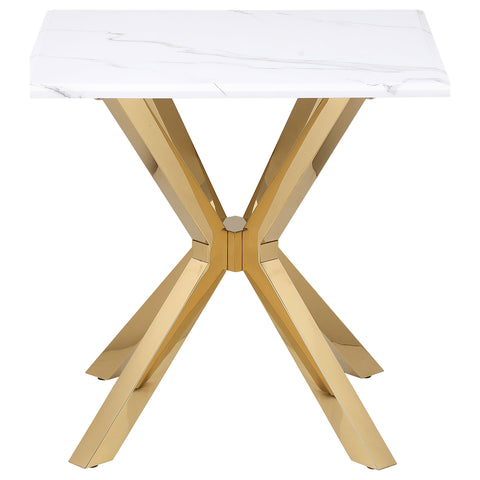 Garza 2-piece Faux Marble Coffee and End Table Set White