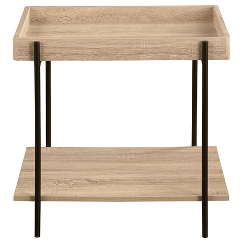 Pilar Square Engineered Wood End Table Light BrownNatural