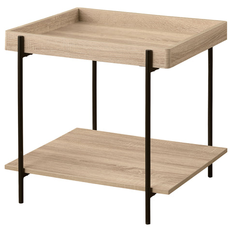 Pilar Square Engineered Wood End Table Light BrownNatural