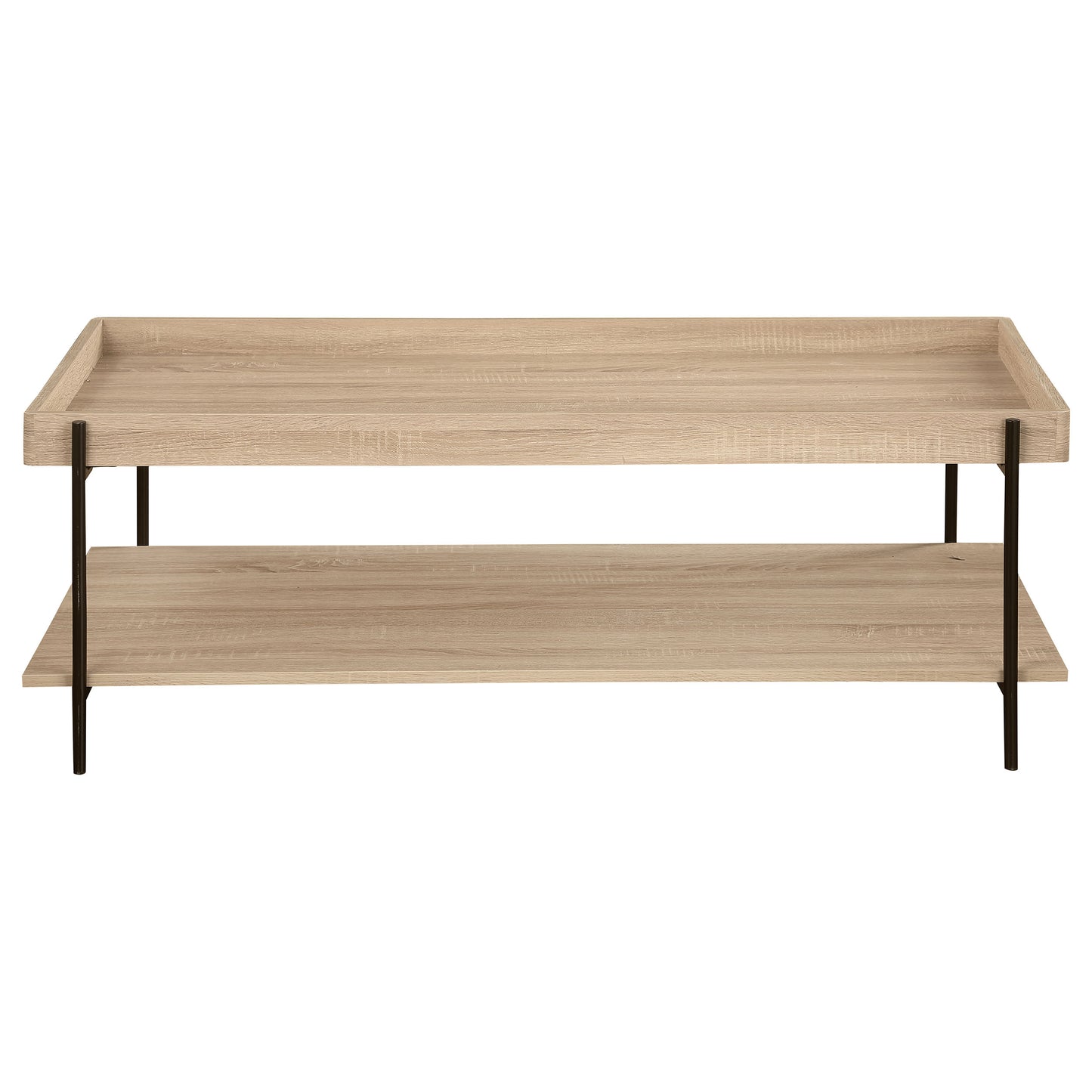 pilar rectangular engineered wood coffee table light brownnatural