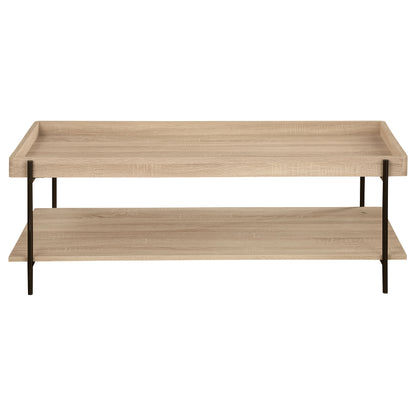 Pilar Rectangular Engineered Wood Coffee Table Light BrownNatural