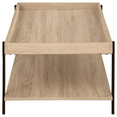 Pilar Rectangular Engineered Wood Coffee Table Light BrownNatural