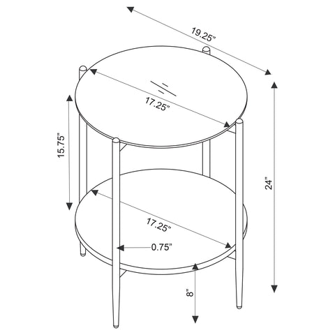Barlow 2-piece Round Coffee and End Table Set Gold