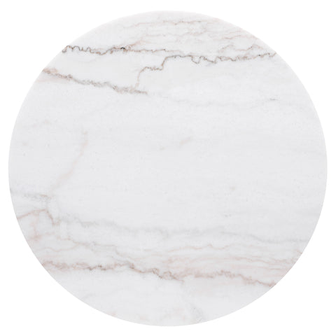 Taffeta Round Marble Top Side End Table White and CharcoalWhite Marble