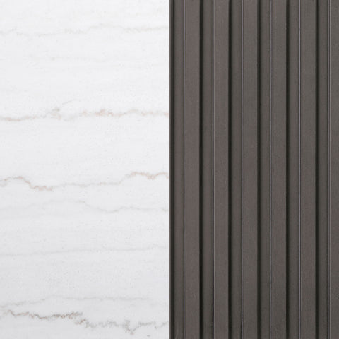 Taffeta Round Marble Top Coffee Table White and CharcoalWhite Marble