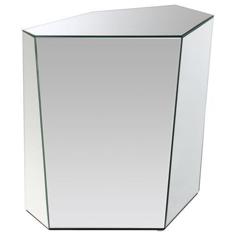 Yaritza Mirrored Abstract Geometric End Table SilverMirror