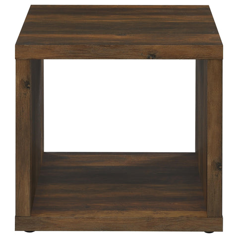 Lille Square Engineered Wood Side End Table Dark PineDark Pine