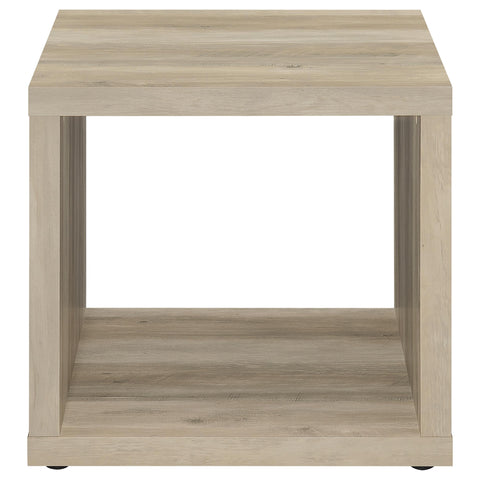 Lille Square Engineered Wood Side End Table Distressed PineDistressed Pine
