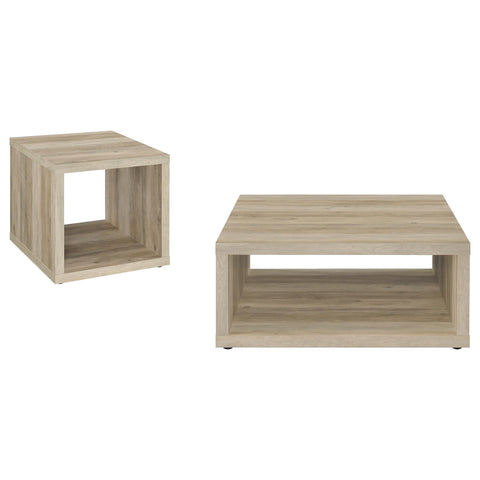 Dorian 2-piece Coffee and End Table Set Distressed Pine