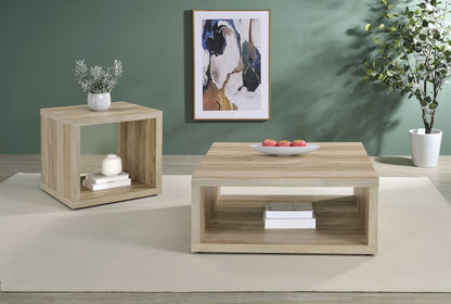 Lille Square Engineered Wood Coffee Table Distressed PineDistressed Pine