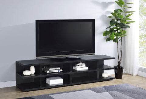 Soline 78-inch 2-tier TV Stand Media Console Black