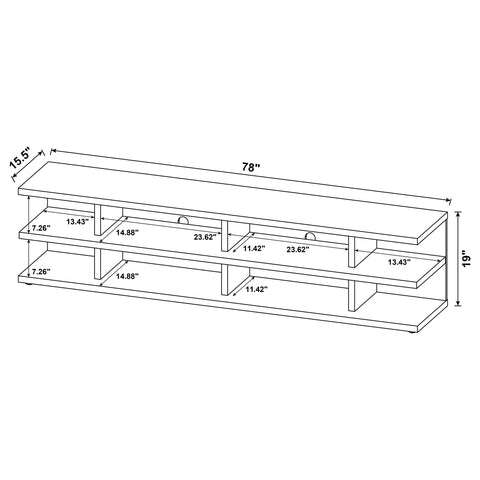 Soline 78-inch 2-tier TV Stand Media Console Black