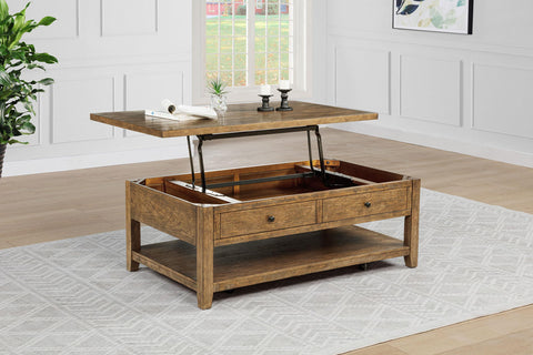 Scarlett 48-inch Mobile Lift Top Coffee Table Distressed Brown