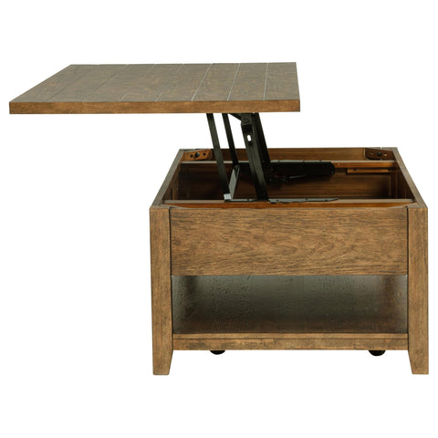 Scarlett 48-inch Mobile Lift Top Coffee Table Distressed Brown