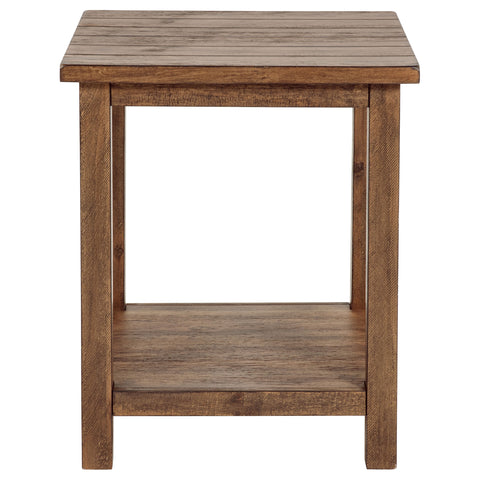 Birdie Wood End Table with Shelf Distressed BrownDistressed Brown