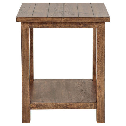 Birdie Wood End Table with Shelf Distressed BrownDistressed Brown
